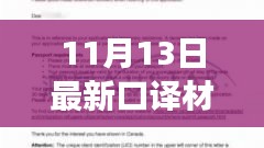 11月13日最新口译材料深度解读与洞察揭秘