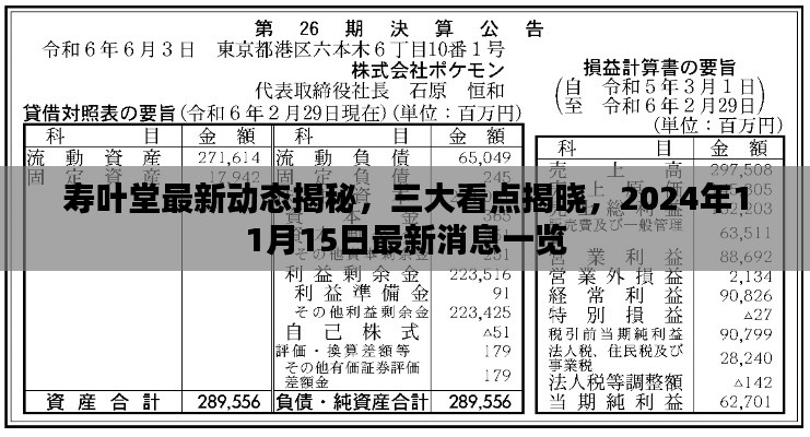 寿叶堂最新动态揭秘，三大看点揭晓，2024年11月15日最新消息一览
