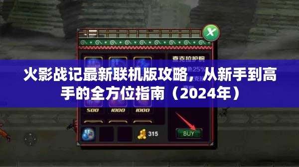 火影战记最新联机版攻略，从新手到高手的全方位指南（2024年）