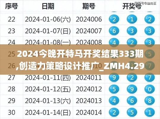2024今晚开特马开奖结果333期,创造力策略设计推广_ZMH4.29