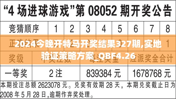 2024今晚开特马开奖结果327期,实地验证策略方案_QBF4.26