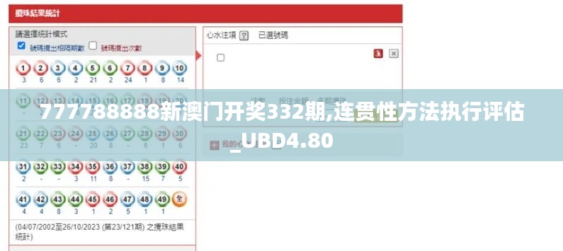 777788888新澳门开奖332期,连贯性方法执行评估_UBD4.80