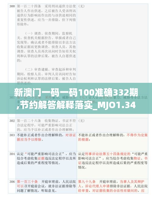 新澳门一码一码100准确332期,节约解答解释落实_MJO1.34