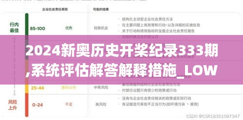 2024新奥历史开桨纪录333期,系统评估解答解释措施_LOW5.44