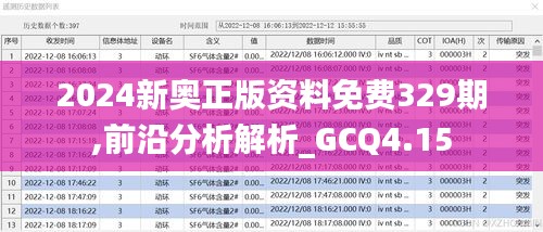 2024新奥正版资料免费329期,前沿分析解析_GCQ4.15