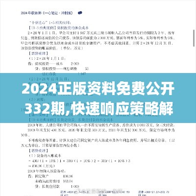 2024正版资料免费公开332期,快速响应策略解析_QSS7.25