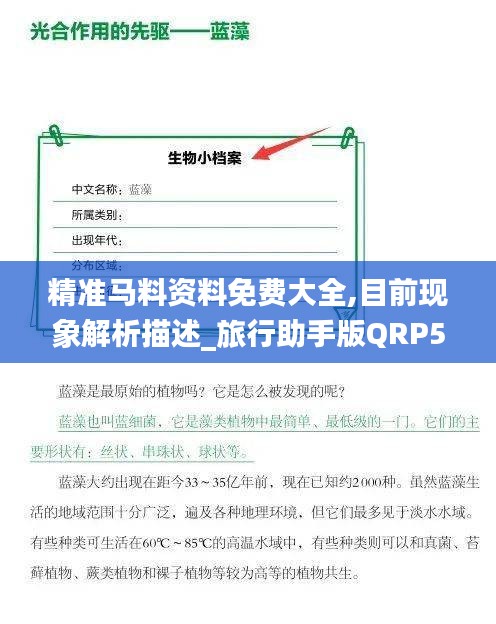 精准马料资料免费大全,目前现象解析描述_旅行助手版QRP5.2