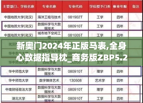 新奥门2024年正版马表,全身心数据指导枕_商务版ZBP5.21