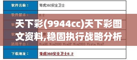 天下彩(9944cc)天下彩图文资料,稳固执行战略分析_清新版TXD5.37
