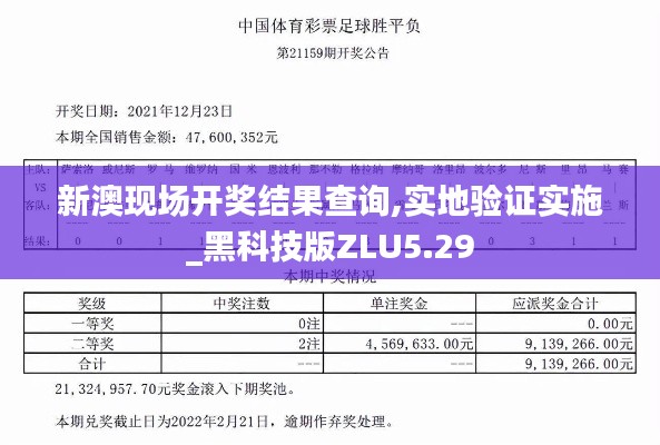 新澳现场开奖结果查询,实地验证实施_黑科技版ZLU5.29