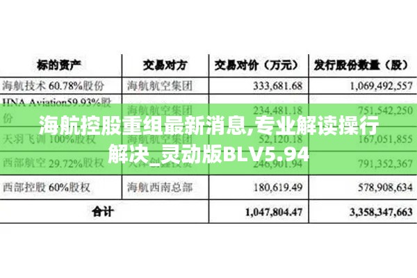 海航控股重组最新消息,专业解读操行解决_灵动版BLV5.94