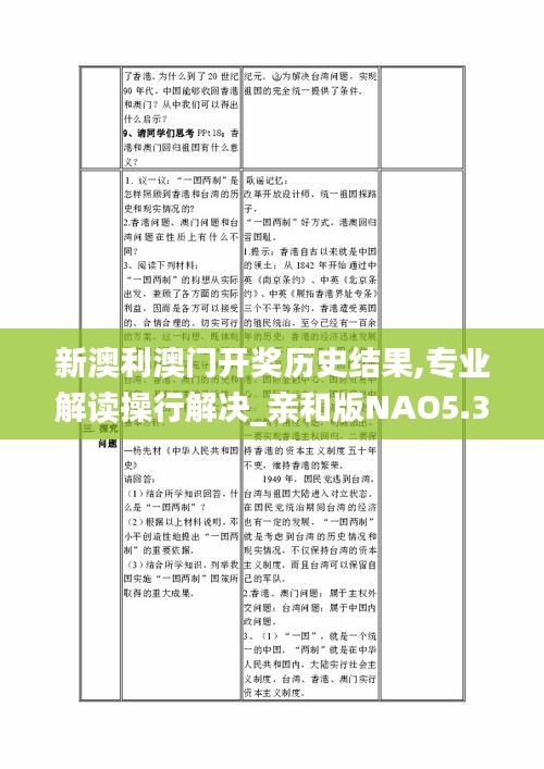 新澳利澳门开奖历史结果,专业解读操行解决_亲和版NAO5.32