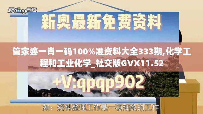 管家婆一肖一码100%准资料大全333期,化学工程和工业化学_社交版GVX11.52
