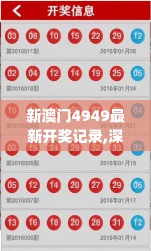 新澳门4949最新开奖记录,深入登降数据利用_社交版ENA5.5