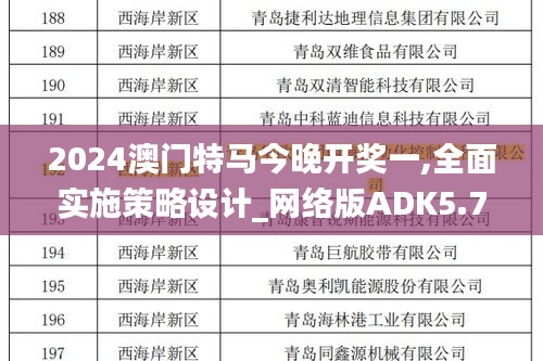2024澳门特马今晚开奖一,全面实施策略设计_网络版ADK5.76