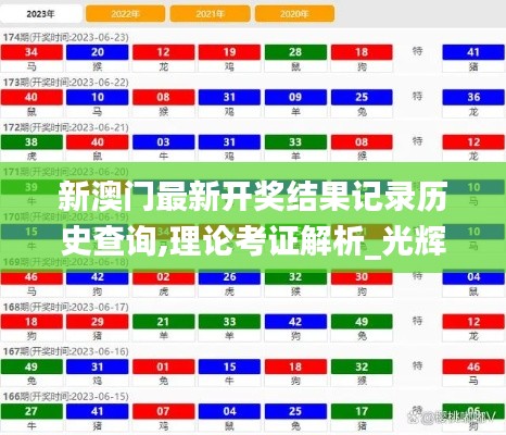 新澳门最新开奖结果记录历史查询,理论考证解析_光辉版PDQ5.40