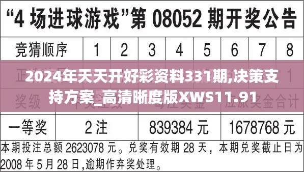 2024年天天开好彩资料331期,决策支持方案_高清晰度版XWS11.91