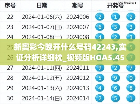 新奥彩今晚开什么号码42243,实证分析详细枕_视频版HOA5.45