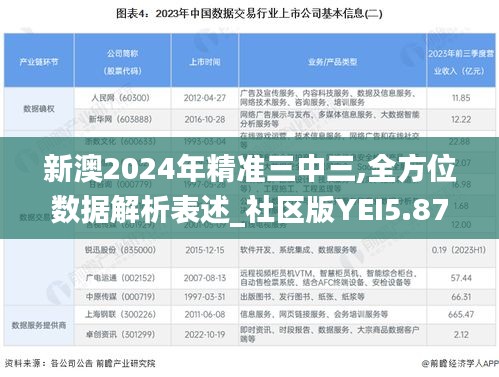 新澳2024年精准三中三,全方位数据解析表述_社区版YEI5.87