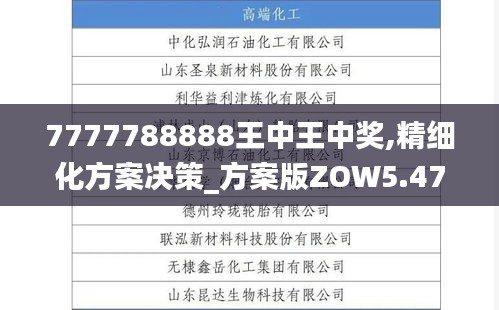 7777788888王中王中奖,精细化方案决策_方案版ZOW5.47