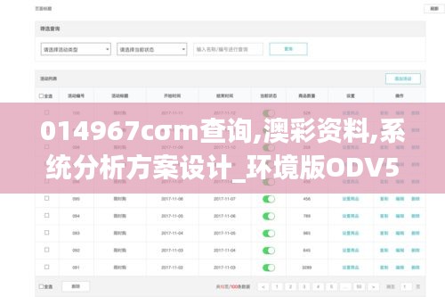 014967cσm查询,澳彩资料,系统分析方案设计_环境版ODV5.20