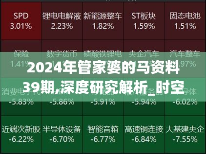 2024年管家婆的马资料39期,深度研究解析_时空版CMD5.15