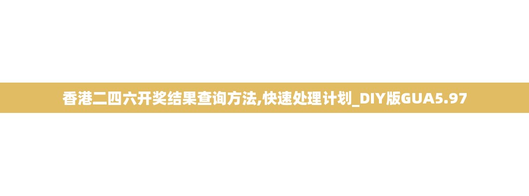 香港二四六开奖结果查询方法,快速处理计划_DIY版GUA5.97