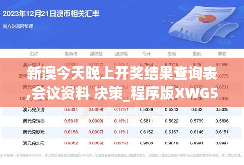 新澳今天晚上开奖结果查询表,会议资料 决策_程序版XWG5.44