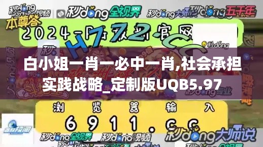 白小姐一肖一必中一肖,社会承担实践战略_定制版UQB5.97
