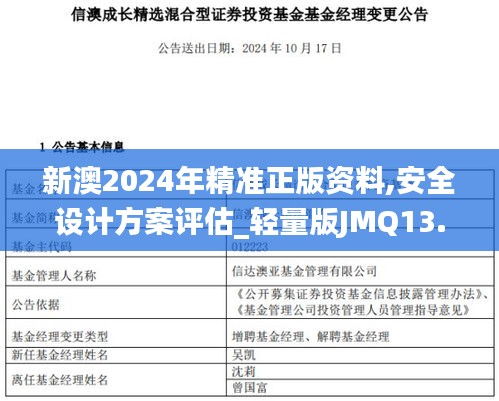 新澳2024年精准正版资料,安全设计方案评估_轻量版JMQ13.75