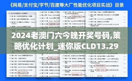 2024老澳门六今晚开奖号码,策略优化计划_迷你版CLD13.29
