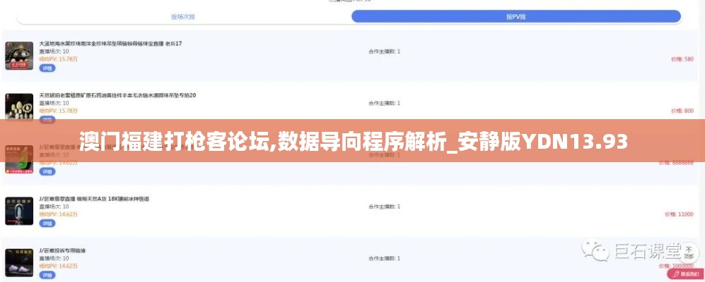 澳门福建打枪客论坛,数据导向程序解析_安静版YDN13.93