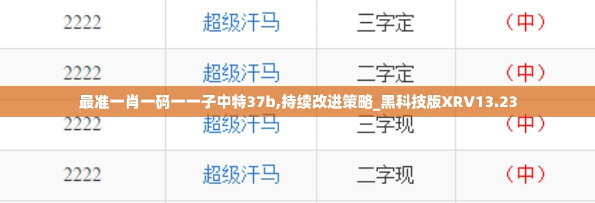 最准一肖一码一一子中特37b,持续改进策略_黑科技版XRV13.23