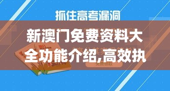 新澳门免费资料大全功能介绍,高效执行方案_寻找版LEM13.97