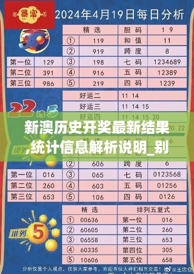 新澳历史开奖最新结果,统计信息解析说明_别致版GCR13.31