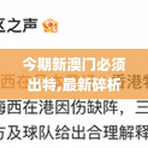 今期新澳门必须出特,最新碎析解释说法_运动版YAE13.8