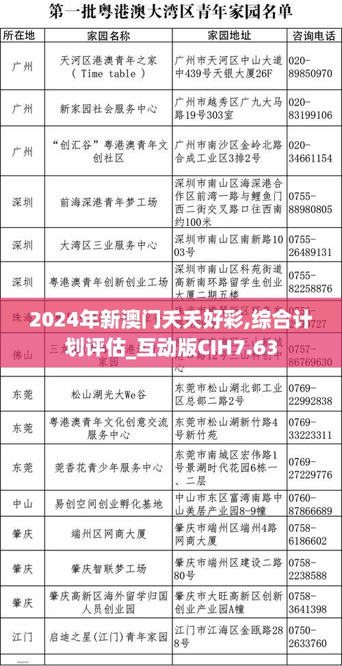 2024年新澳门夭夭好彩,综合计划评估_互动版CIH7.63