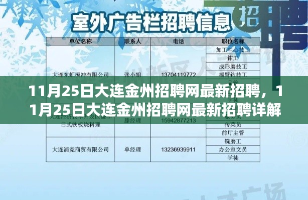 11月25日大连金州招聘网最新招聘详解与求职全攻略