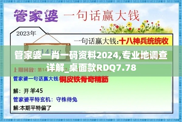 管家婆一肖一码资料2024,专业地调查详解_桌面款RDQ7.78