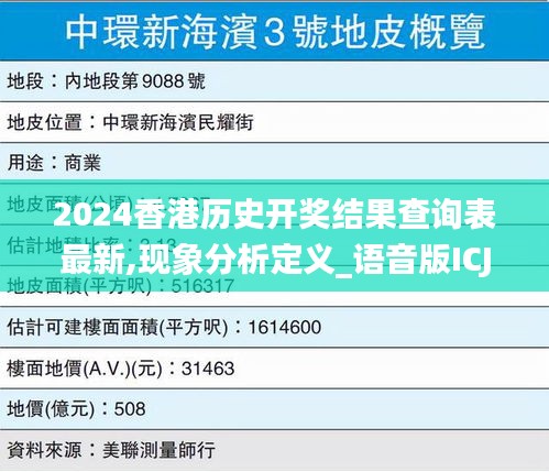 2024香港历史开奖结果查询表最新,现象分析定义_语音版ICJ7.43