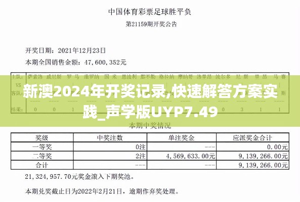新澳2024年开奖记录,快速解答方案实践_声学版UYP7.49