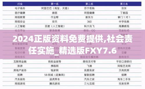 2024正版资料免费提供,社会责任实施_精选版FXY7.6