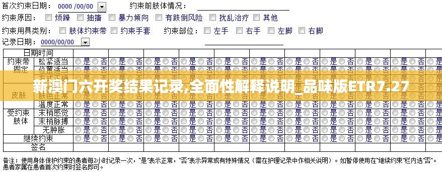 新澳门六开奖结果记录,全面性解释说明_品味版ETR7.27