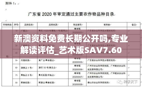 新澳资料免费长期公开吗,专业解读评估_艺术版SAV7.60