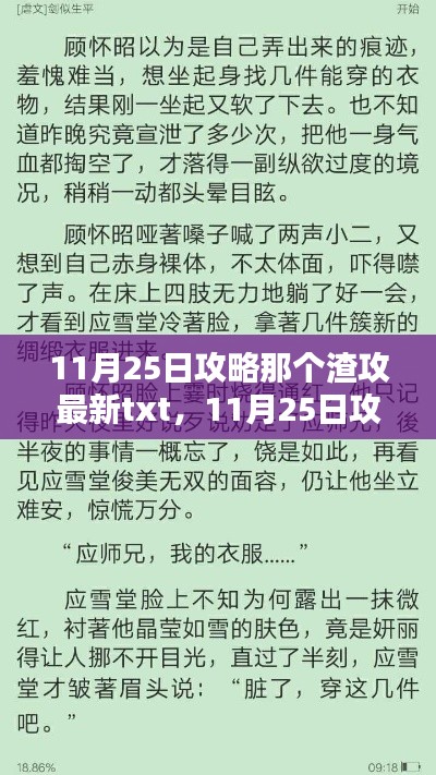 11月25日攻略那个渣攻深度解析与最新资讯汇总