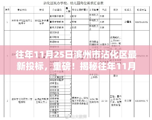 揭秘，滨州市沾化区往年11月25日最新投标内幕曝光！