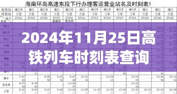 2024年高铁列车时刻表全新上线，智能查询与一站式服务开启未来出行新纪元