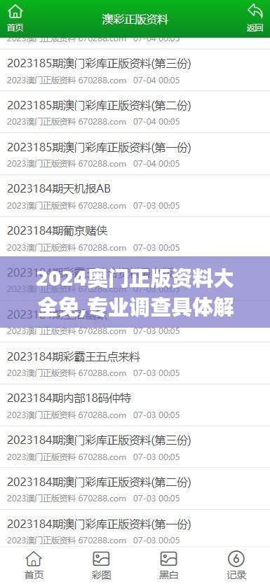 2024奥门正版资料大全免,专业调查具体解析_冒险版NXV13.92
