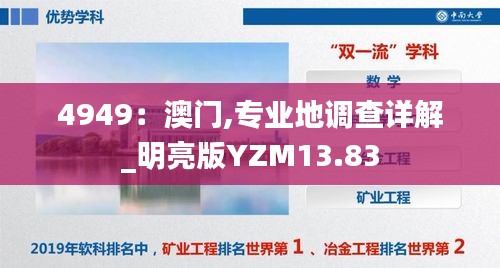 4949：澳门,专业地调查详解_明亮版YZM13.83