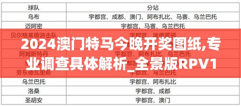 2024澳门特马今晚开奖图纸,专业调查具体解析_全景版RPV13.79